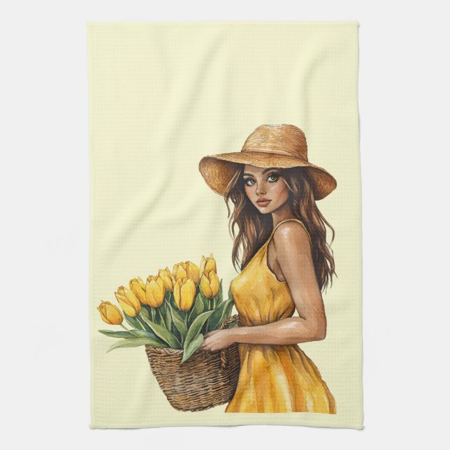 Italienischer Frühling Clipart Geschirrtuch (Vertikal)