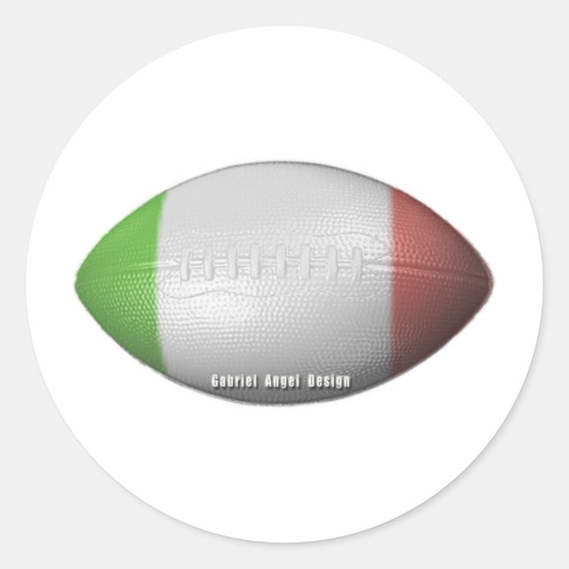 Italienischer Fußball Runder Aufkleber (Vorderseite)