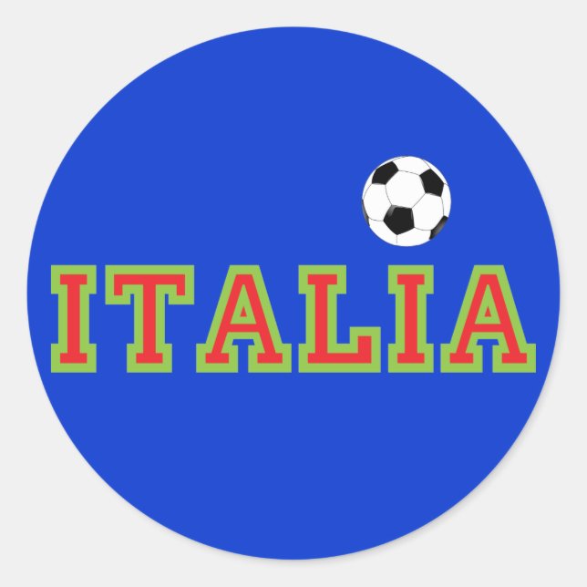 Italienischer Fußball Runder Aufkleber (Vorderseite)