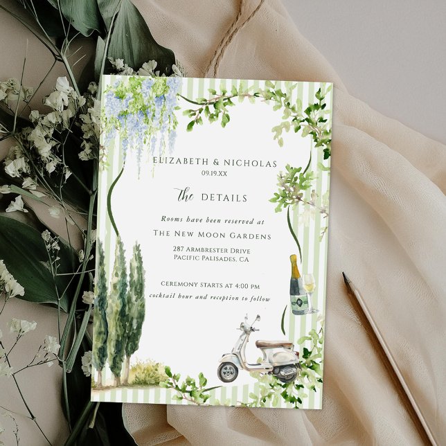 Italienischer Garten | Angaben zum Hochzeitgast Begleitkarte (Von Creator hochgeladen)