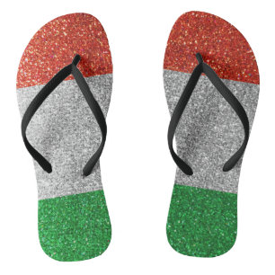 Italienischer Goddess Glitzer Italien Flaggen-Babe Flip Flops