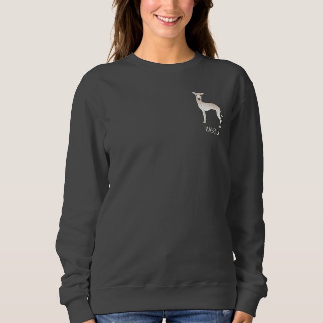 Italienischer Grauhund mit Niedlichem Hund mit ben Sweatshirt (Vorderseite)