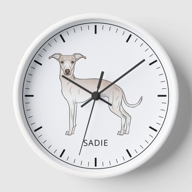 Italienischer Grauhund mit Niedlichem Hund mit ben Uhr (Vorderseite)