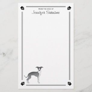 Italienischer Grauhund mit Paws & Text Briefpapier