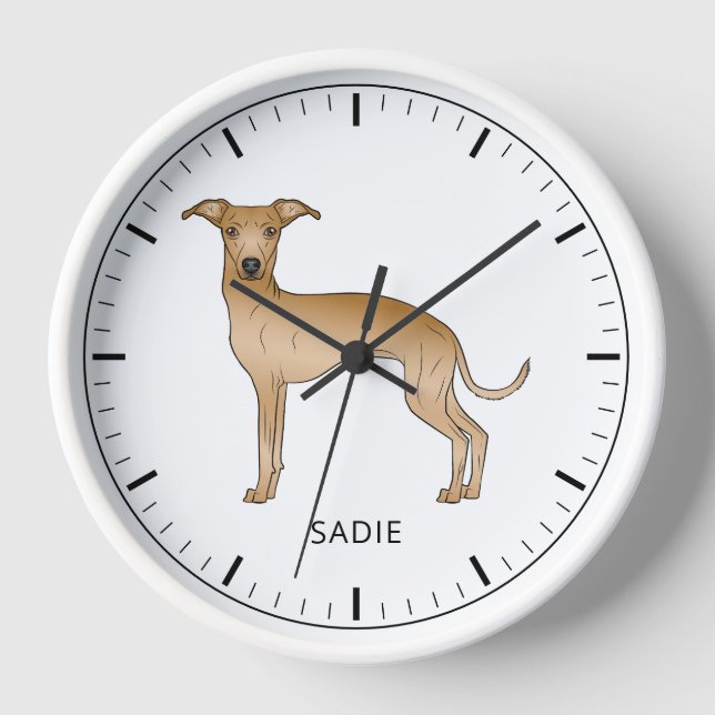 Italienischer Grauhund Niedlicher Hund mit benutze Uhr (Vorderseite)