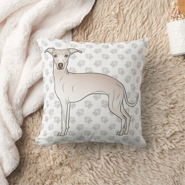 Italienischer Grauhund Niedlicher Kartoonhund mit  Kissen (Decke)