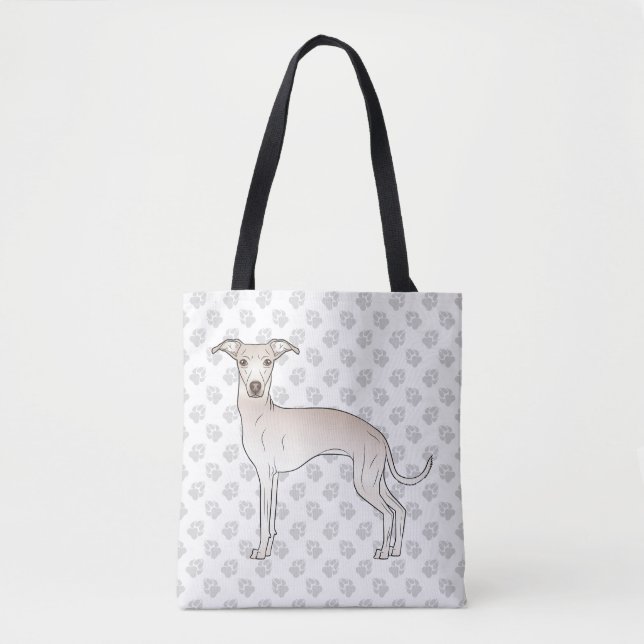 Italienischer Grauhund Niedlicher Kartoonhund mit  Tasche (Vorderseite)