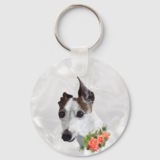 Italienischer Grauschwund und Blume Schlüsselanhänger (Vorderseite)