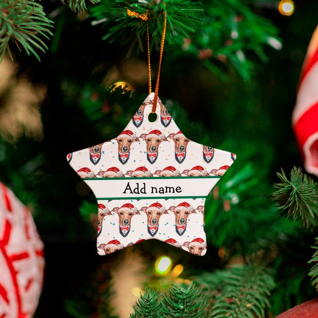 Italienischer Greyhound Dog Breen Weihnachten Keramik Ornament (Von Creator hochgeladen)