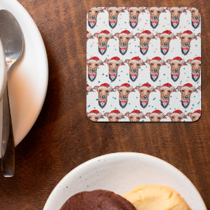 Italienischer Greyhound Dog Breen Weihnachten Rechteckiger Pappuntersetzer