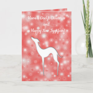 Italienischer Greyhound Dog Silhouette Fun Text au Feiertagskarte