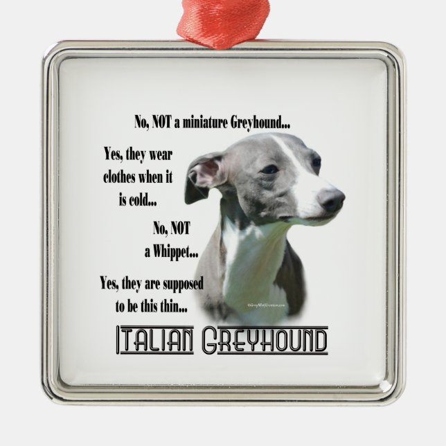 Italienischer Greyhound FAQ-Schlüsselanhänger Ornament Aus Metall (Vorne)