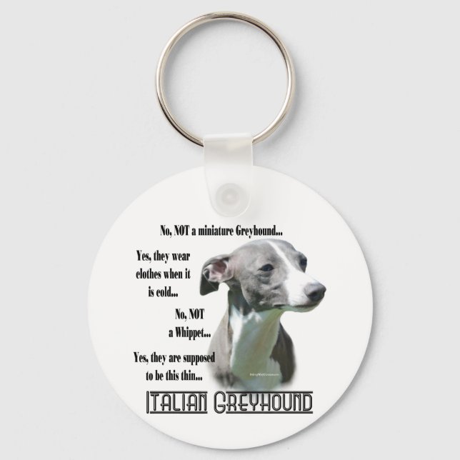 Italienischer Greyhound FAQ-Schlüsselanhänger Schlüsselanhänger (Vorderseite)