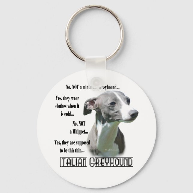 Italienischer Greyhound FAQ-Schlüsselanhänger Schlüsselanhänger (Vorderseite)