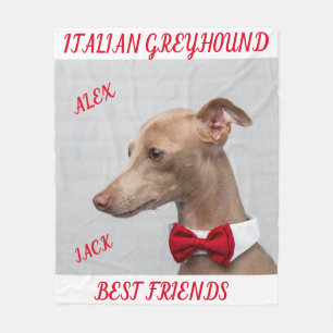 ITALIENISCHER GREYHOUND FLEECE BLANKET MIT NAMEN.