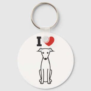 Italienischer Greyhound Hund Cartoon Schlüsselanhänger