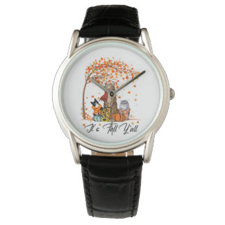 Italienischer Greyhound Hund Erntedank Halloween Armbanduhr