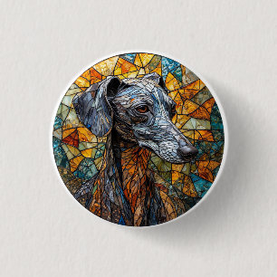 Italienischer Greyhound Hund Gestaltete Glaskunst Button