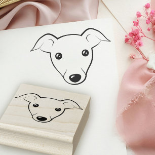 Italienischer Greyhound Hund Niedlicher Welpe-Cart Gummistempel