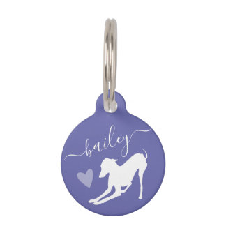 Italienischer Greyhound Hund Silhouette Name Periw Haustiermarke