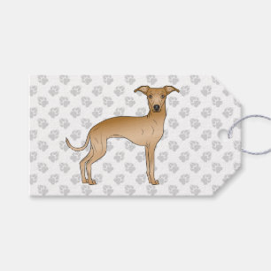 Italienischer Greyhound Niedlicher Cartoon Hund mi Geschenkanhänger