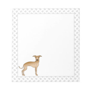 Italienischer Greyhound Niedlicher Cartoon Hund mi Notizblock