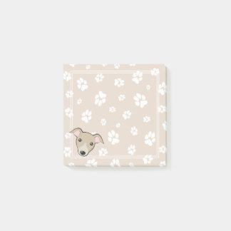 Italienischer Greyhound Niedlicher Cartoon Paw dru Post-it Klebezettel