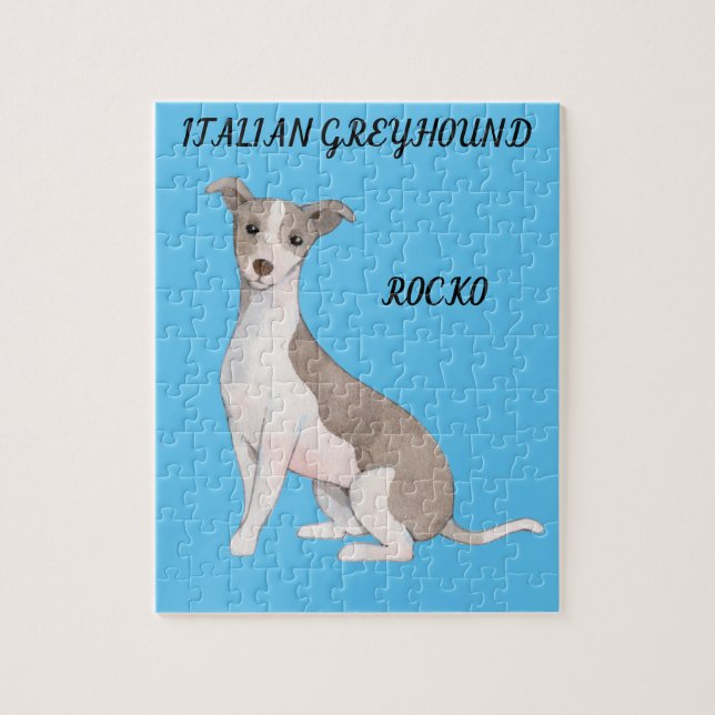 ITALIENISCHER GREYHOUND PUZZLE & PERSONALISIERTER  (Vertikal)