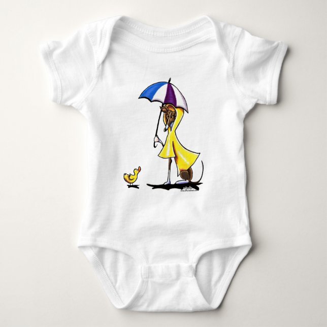 Italienischer Greyhound Raincoat Baby Strampler (Vorderseite)