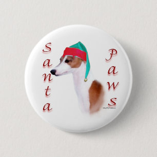 Italienischer Greyhound Santa Paws Button