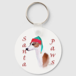 Italienischer Greyhound Santa Paws Schlüsselanhäng Schlüsselanhänger