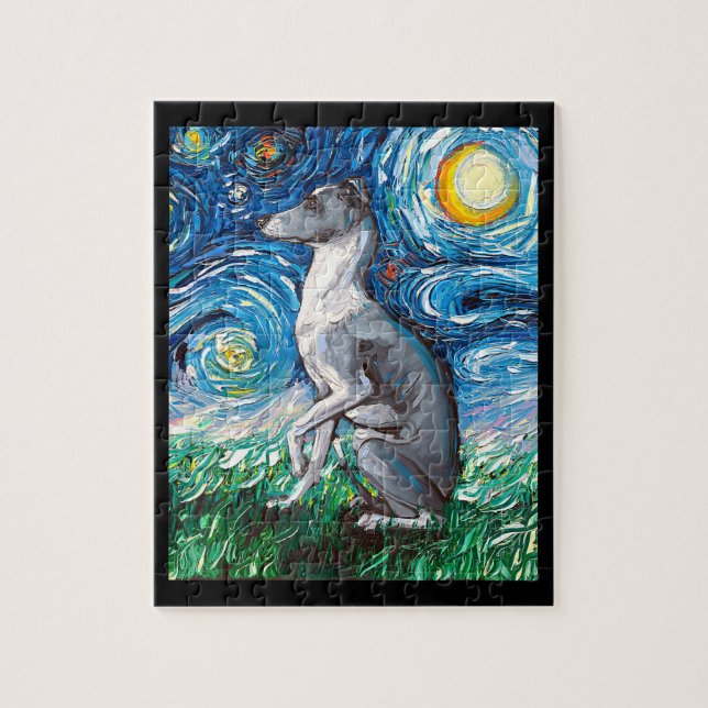 Italienischer Greyhound Starry Night Whippet Hund  (Vertikal)
