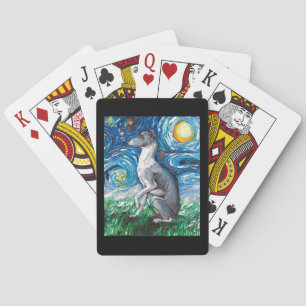 Italienischer Greyhound Starry Night Whippet Hund  Spielkarten