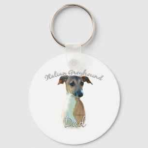 Italienischer Greyhound-Vater 2 Schlüsselanhänger