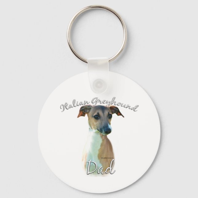 Italienischer Greyhound-Vater 2 Schlüsselanhänger (Vorderseite)