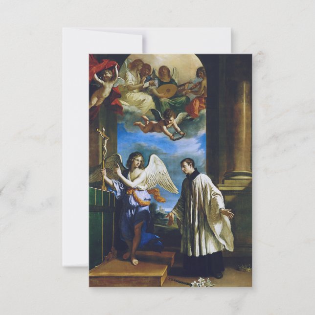 Italienischer Heiliger Aloysius Gonzaga Dankeskarte (Vorderseite)