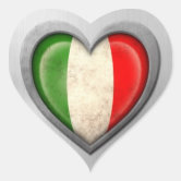 Italien/italienische Herz-Flagge Herz-Aufkleber