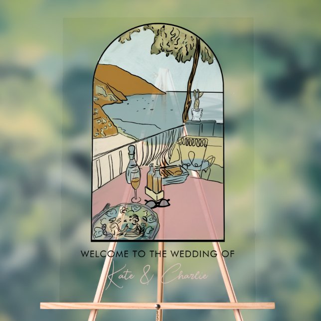 Italienischer Hochzeitsempfang Acrylschild (Neutral)