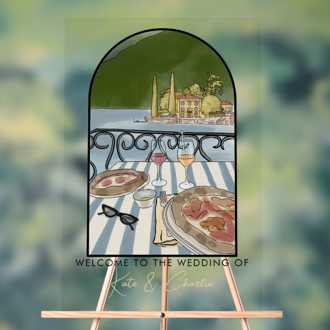Italienischer Hochzeitsempfang Acrylschild (Neutral)