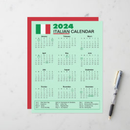 Italienischer Kalender 2024 mit Ferien | Kalender