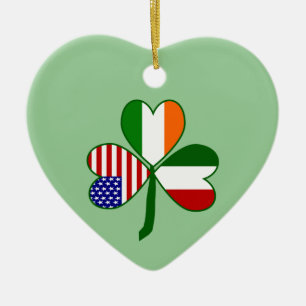 Italienischer Kleeblatt-Grüner Hintergrund Keramik Ornament