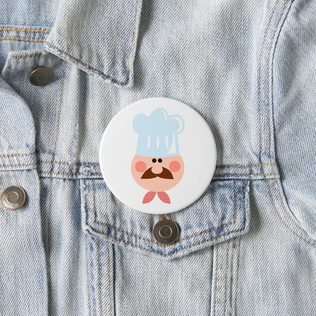 Italienischer Koch mit Schnurrbart und Hut Button (Von Creator hochgeladen)