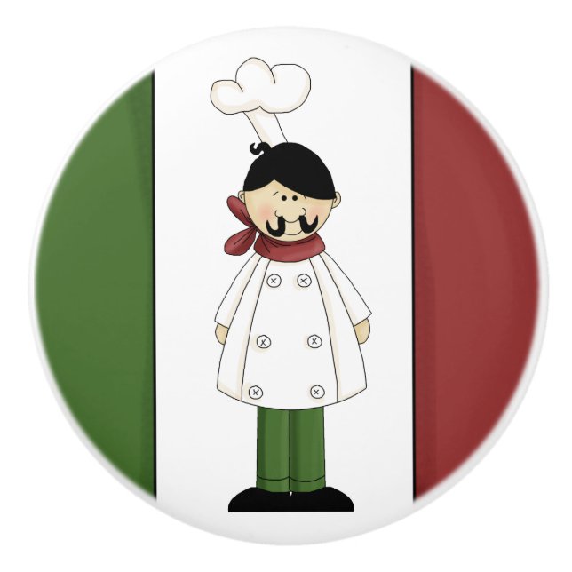 Italienischer Koch Nr. 5 Keramikknauf (Vorderseite)