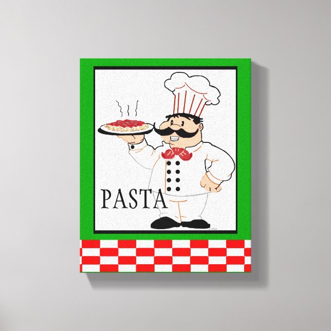Italienischer Koch-Pasta Leinwanddruck (Vorderseite)