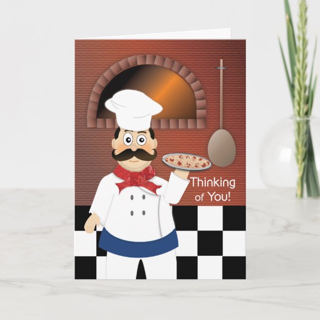 Italienischer Koch Pizza Pizzeria Karte (Vorderseite)