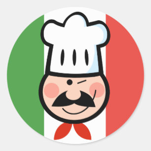 Italienischer Koch Runder Aufkleber