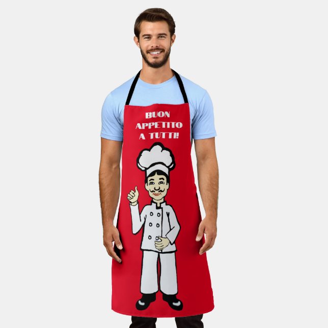 Italienischer Koch Schürze (Getragen)
