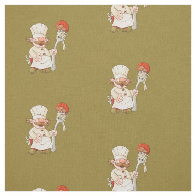 Italienischer Koch Spaghetti & Meatballs Stoff (Muster)