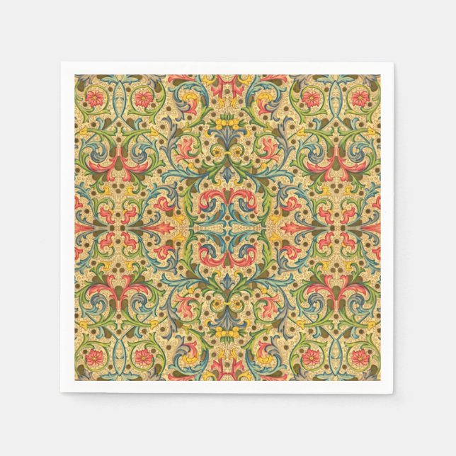 Italienischer Leaf und Wein Serviette (Vorderseite)