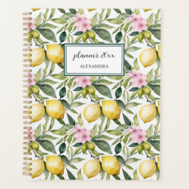 Italienischer Lemon Blossom Mittelmeer Wasserfarbe Planer